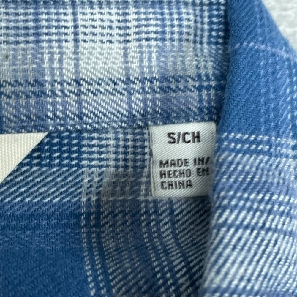 Weatherproof Vintage Blue Plaid Comfort Stretch Shirt Size S d0021 - Picture 12 of 15